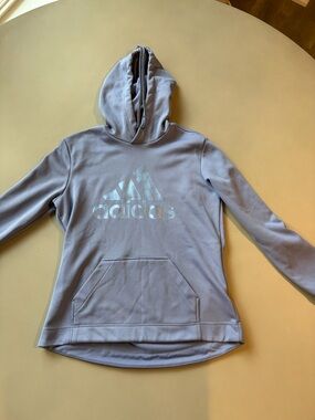 adidas Light Lavender Hooded Pullover with Logo Tags